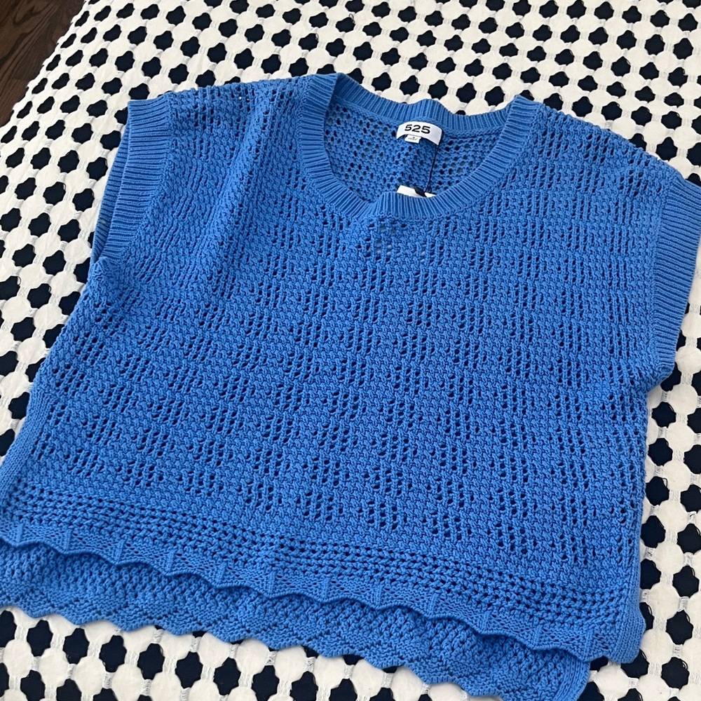 525 America Blue V-Neck Sweater